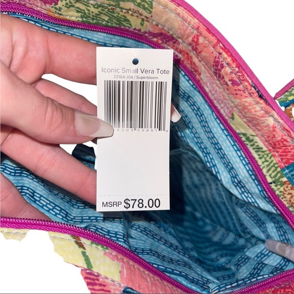 VERA BRADLEY RETIRED Superbloom Iconic Small Vera Tote NWT - Picture 6 of 8